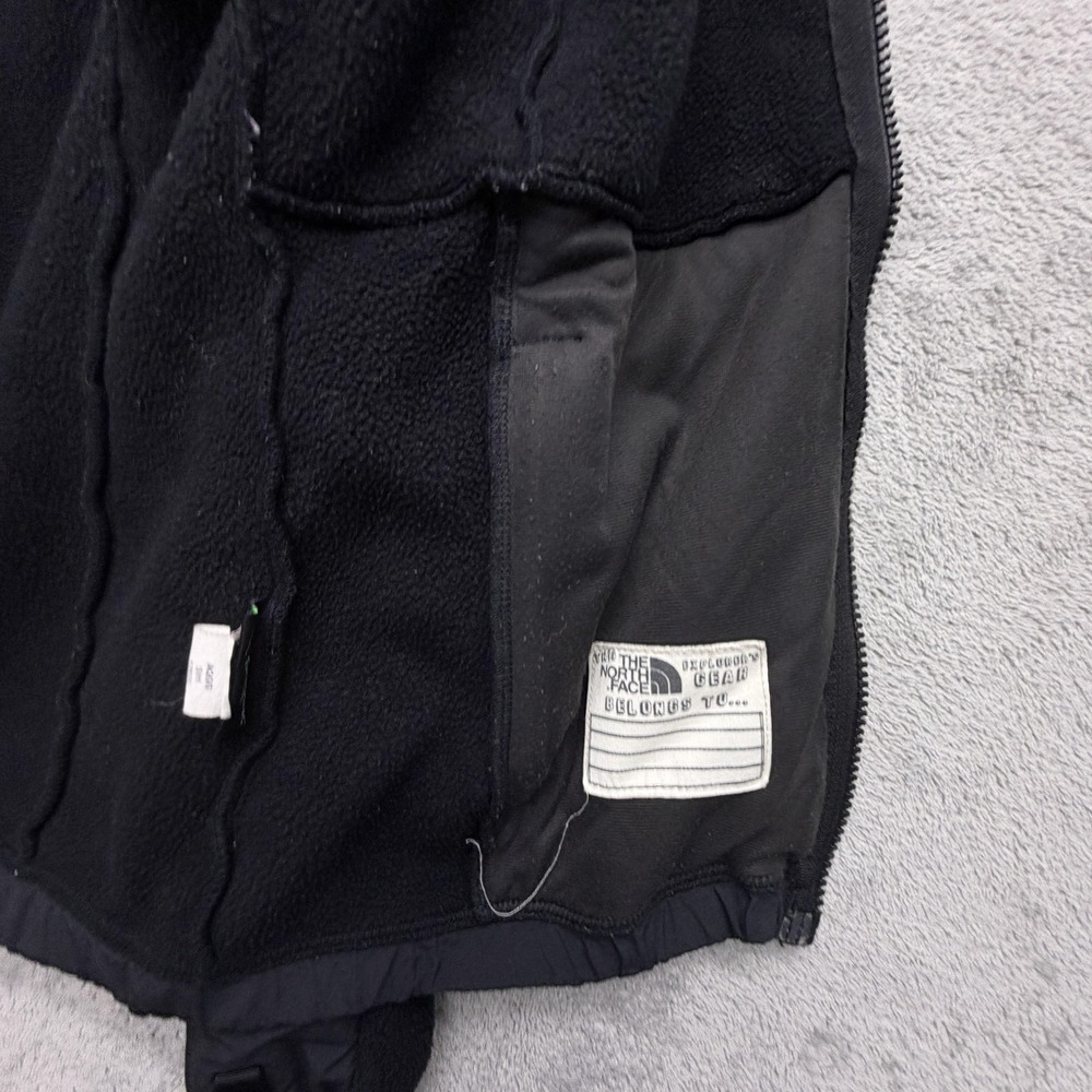 The North Face Jacket Youth Large Black Fleece Zip Pockets Casual Hiking‎ Logo - Picture 4 of 9